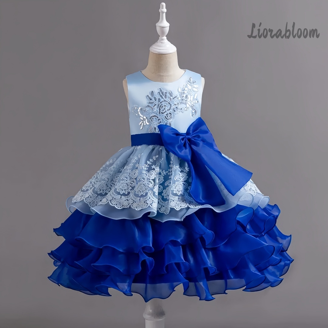 Women'S Elegant Formal Wear - Mädchenkleid mit großer Schleife, ärmelloses formelles
