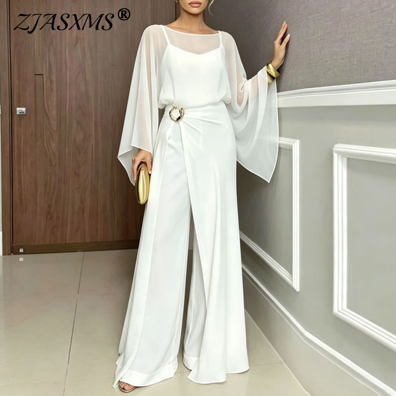 Women'S Formal Wear Suit - Damen Formeller Jumpsuit 2-teiliges Set Transparente