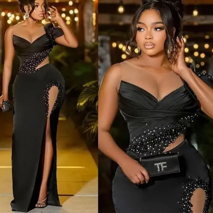 Women Formal Wear For Plus Size - Satin-Abendkleid in Übergröße, Aso Ebi Partykleid,