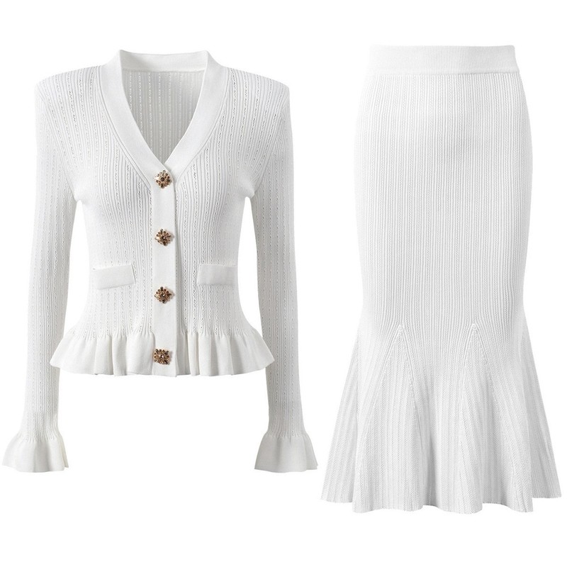 Women'S Formal Wear Cardigan - Elegantes zweiteiliges Strickset für Damen im