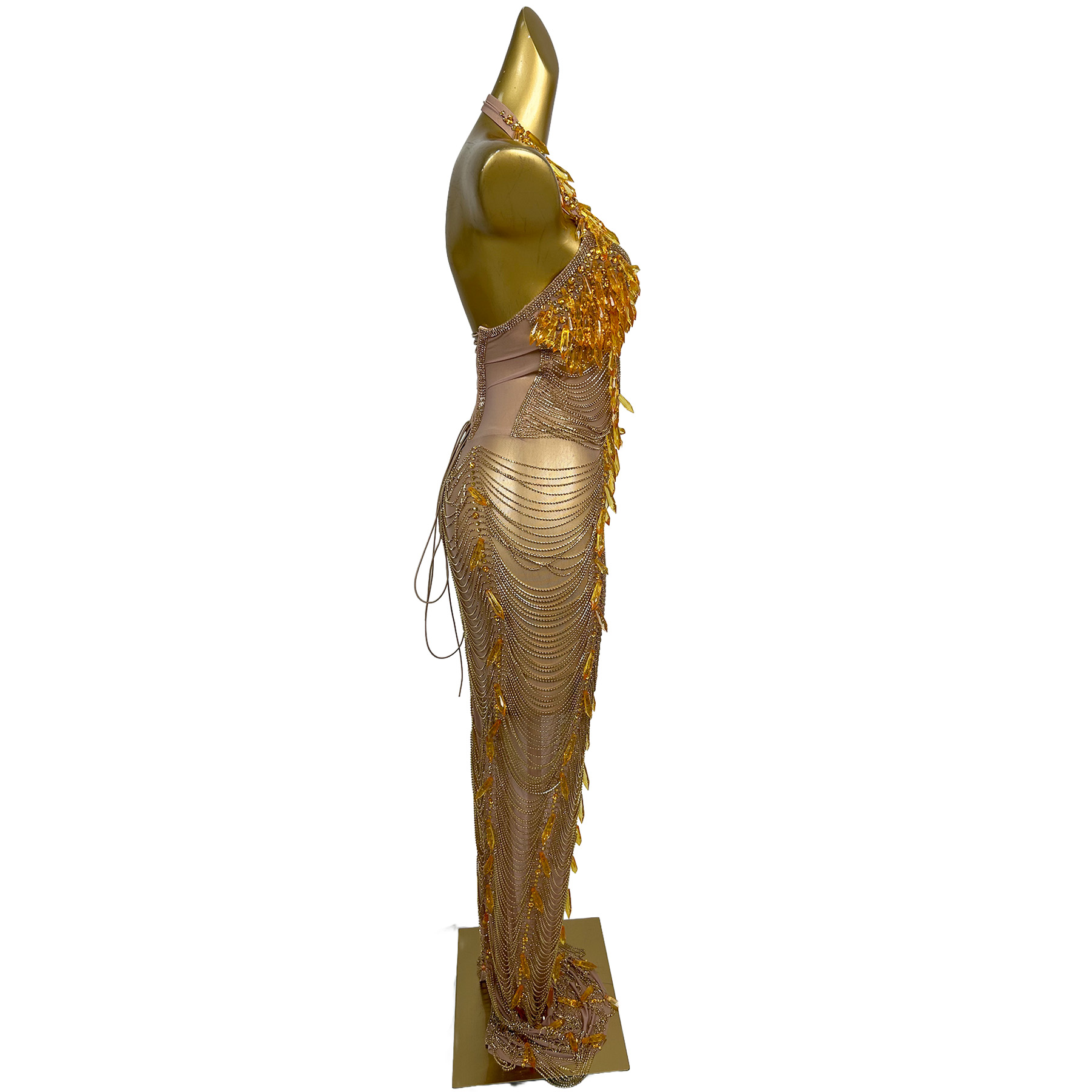 Goldenes Rückenfreies Diamant- – Women Formal Wear For Plus Size Bewertung und Preis