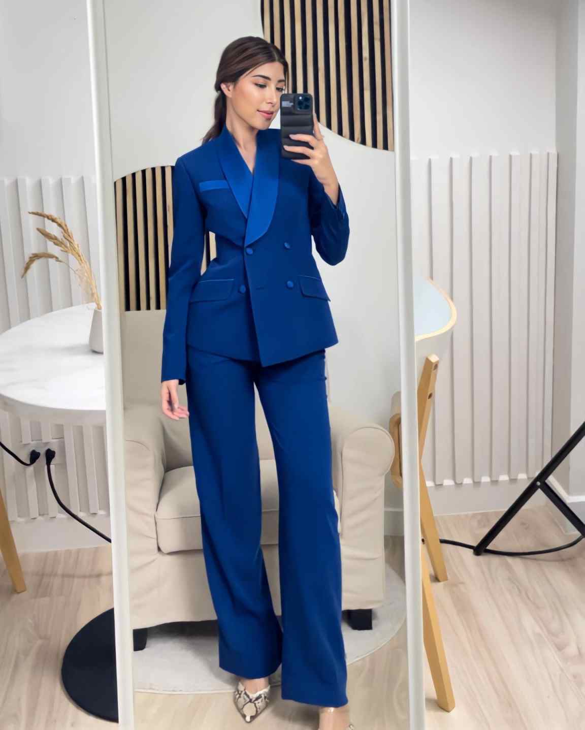 Königsblaue Damen-Jacken-Sets, – Women Formal Wear With Tie Bewertung und Preis