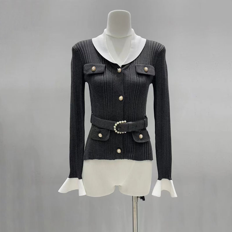 Kontrastfarbener, taillierter  – Women'S Formal Wear Cardigan Bewertung und Preis