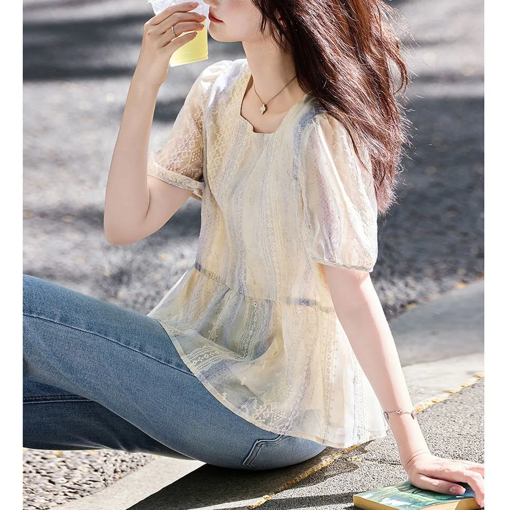 Damen-Bluse im koreanischen St – Women Formal Blouses For Evening Wear Bewertung und Preis