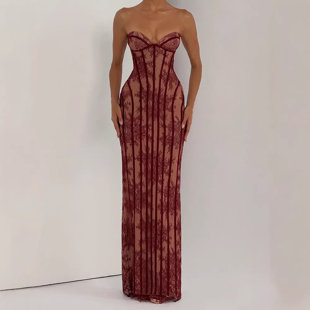 Trägerloses Bodycon Maxikleid  – Women'S Elegant Formal Wear Bewertung und Preis