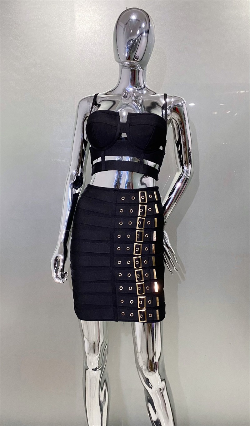 Schwarz-weißes Bandage-Abschlu – Women Formal Wear Belt Bewertung und Preis