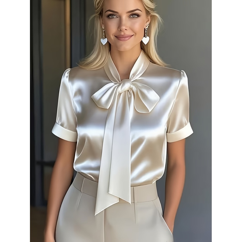 Elegantes Damen-Kurzarmhemd mi – Women Formal Wear With Tie Bewertung und Preis